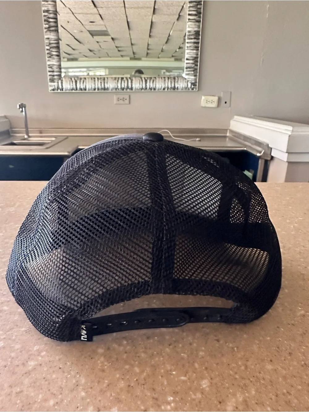 Kavu Black Hat with Mountain Patch